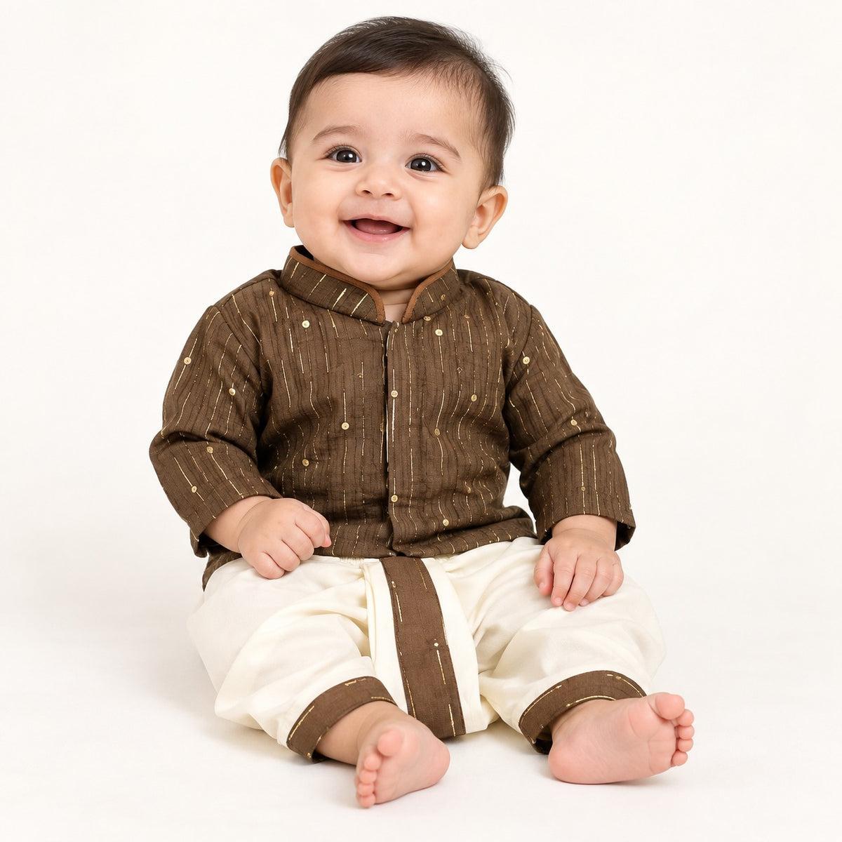 Cairo Weave Dhoti Set for Boys | 3M to 12M