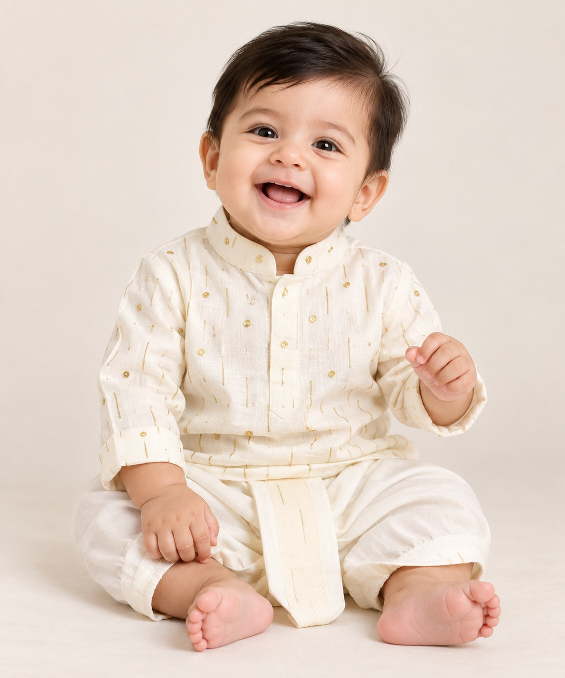 Cairo Weave Dhoti Set for Boys | 3M to 12M
