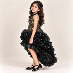 Calyra High-Low Ruffle Party Gown for Girls | 3Y to 10Y