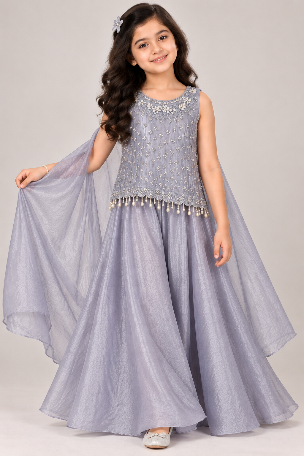 Celestine Bead Gharara Set for Girls | 6-7Y