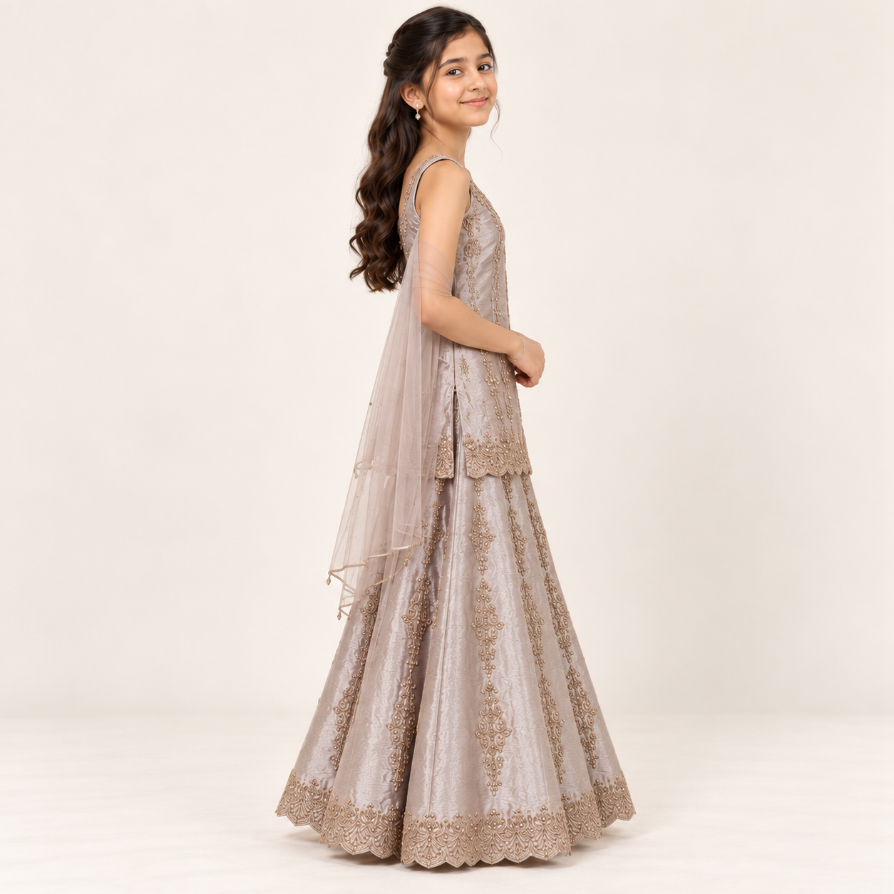 Yashvi Scalloped Embroidery Sharara Set | 5-18Y