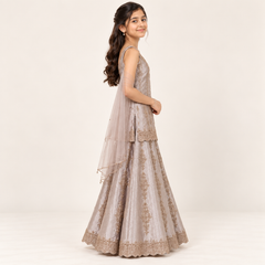 Yashvi Scalloped Embroidery Sharara Set | 5-18Y