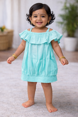 ProductsWhizzo Kids blue dress for Girls – Festive Wear with Soft Cotton Lining (Age 1 to 10 Years)