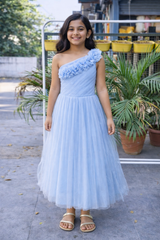 Whizzo Kids Sky Blue dress for Girls – Festive Wear with Soft Cotton Lining (Age 1 to 10 Years)