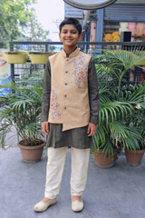 Whizzo Kids green dress for boy – Festive Wear with Soft Cotton Lining (Age 1 to 10 Years)