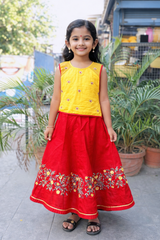 Whizzo Kids yellow dress for Girls – Festive Wear with Soft Cotton Lining (Age 1 to 10 Years)