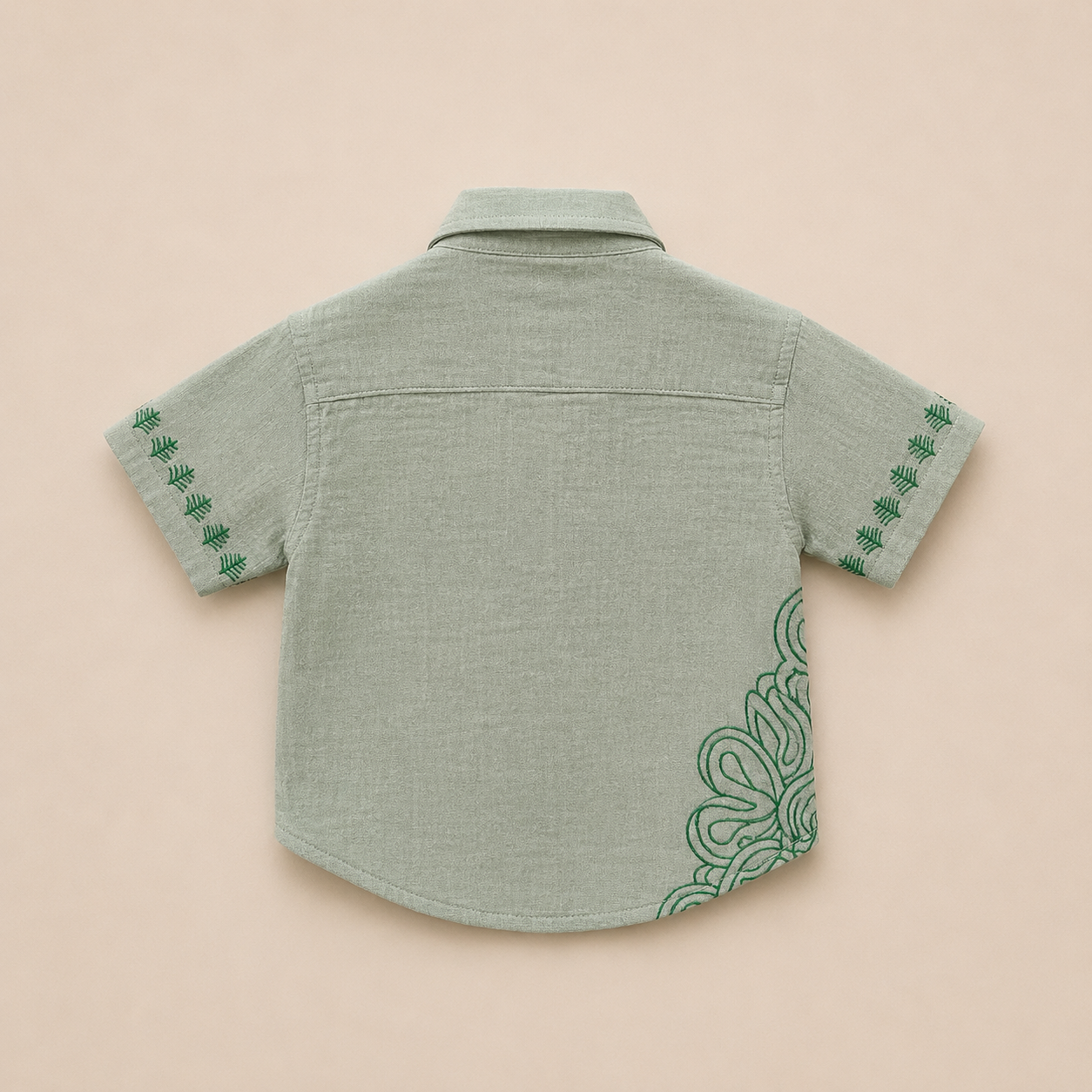 Art Green Muslin Shirt for boys 2Y to 5Y