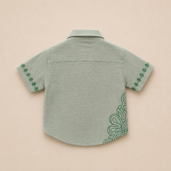 Art Green Muslin Shirt for boys 2Y to 5Y
