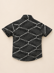 Black Abstract Shirt For Boys 1Y to 5Y
