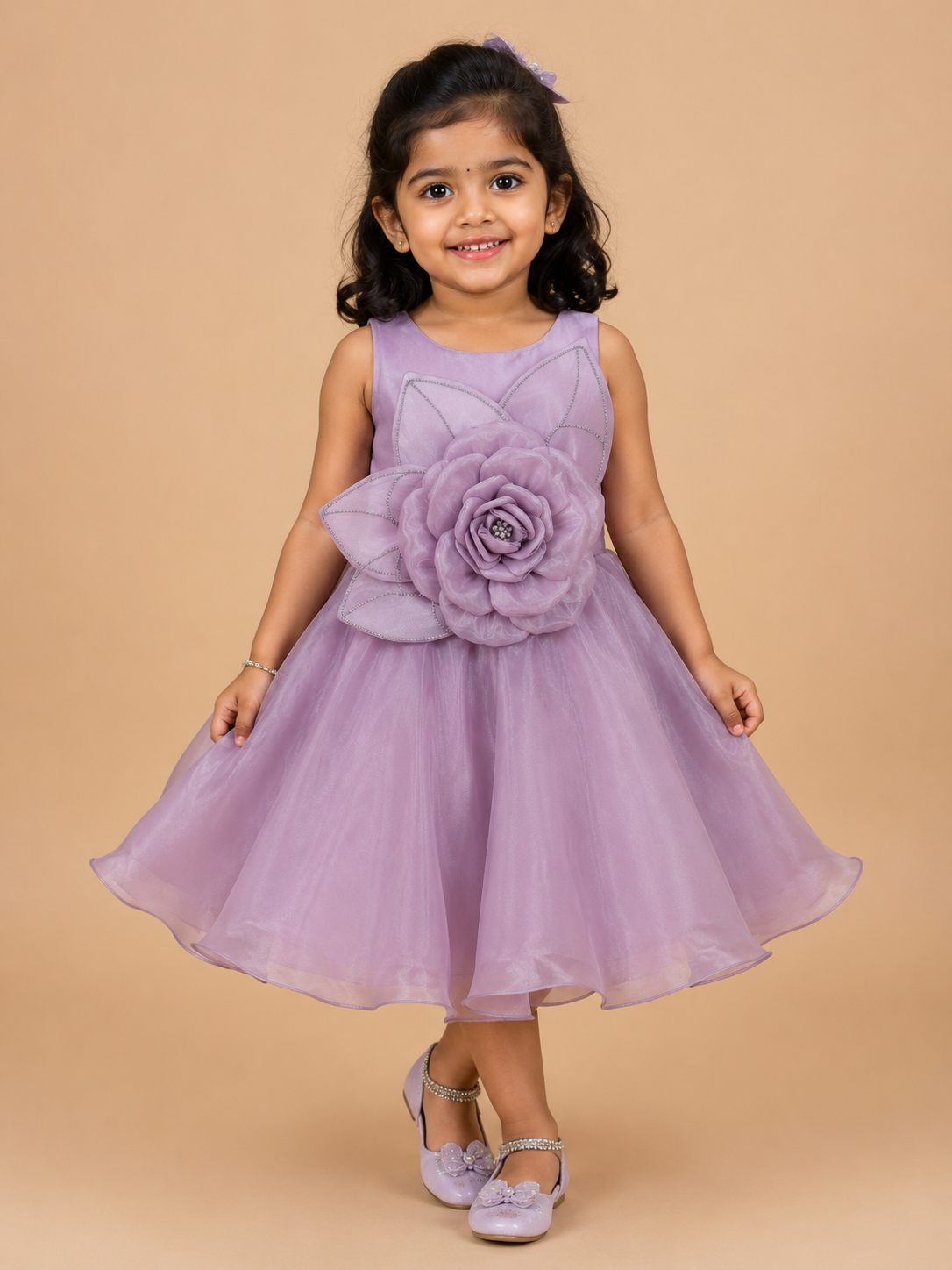 Royal Bloom Onion Dress for girls 1Y to 4Y