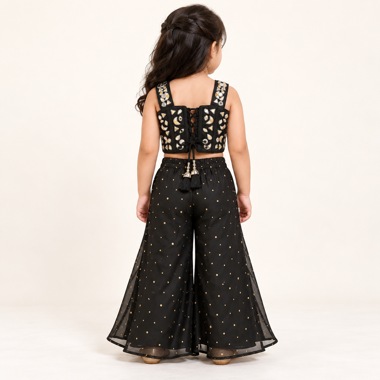 Swara Gold Accent Gharara Set | 1-4Y