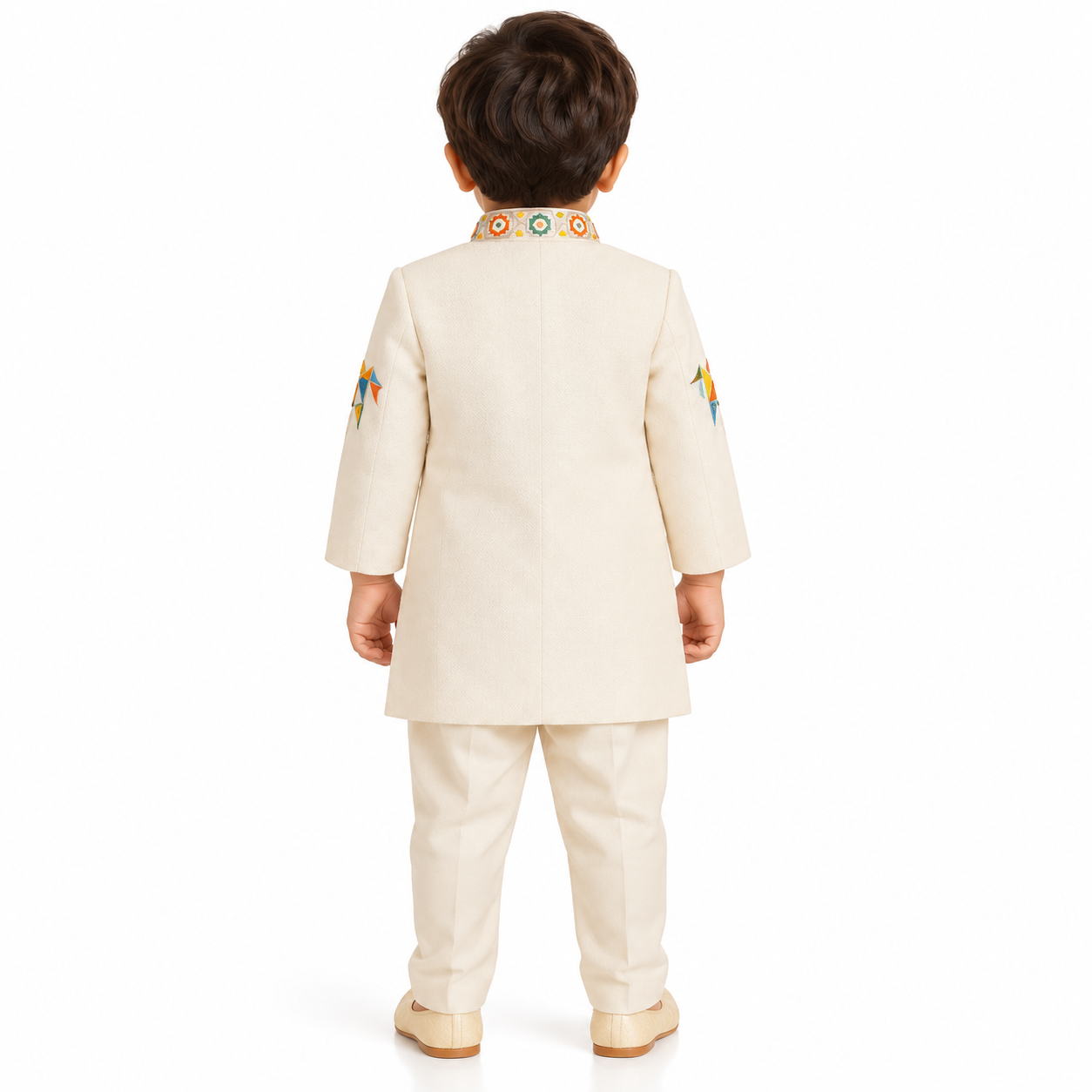 Shriyan Geometric Motif Sherwani Set | 6M-2Y