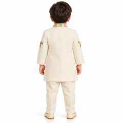 Shriyan Geometric Motif Sherwani Set | 6M-2Y