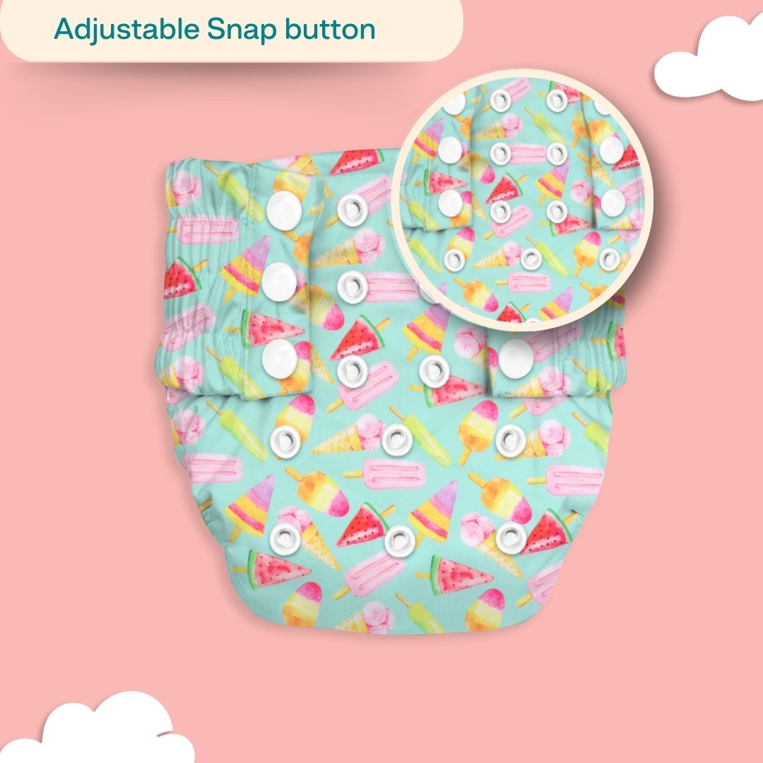 Ice Candy Newborn Cloth Diaper 2.0 with 1 cotton Insert (2 kg - 5 kg)