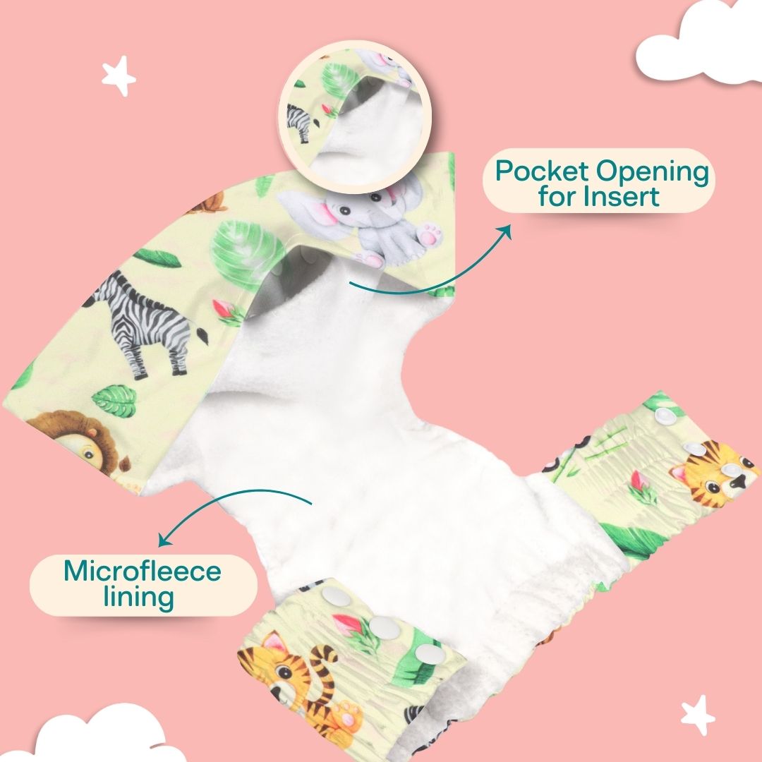 Ice Candy Newborn Cloth Diaper 2.0 with 1 cotton Insert (2 kg - 5 kg)