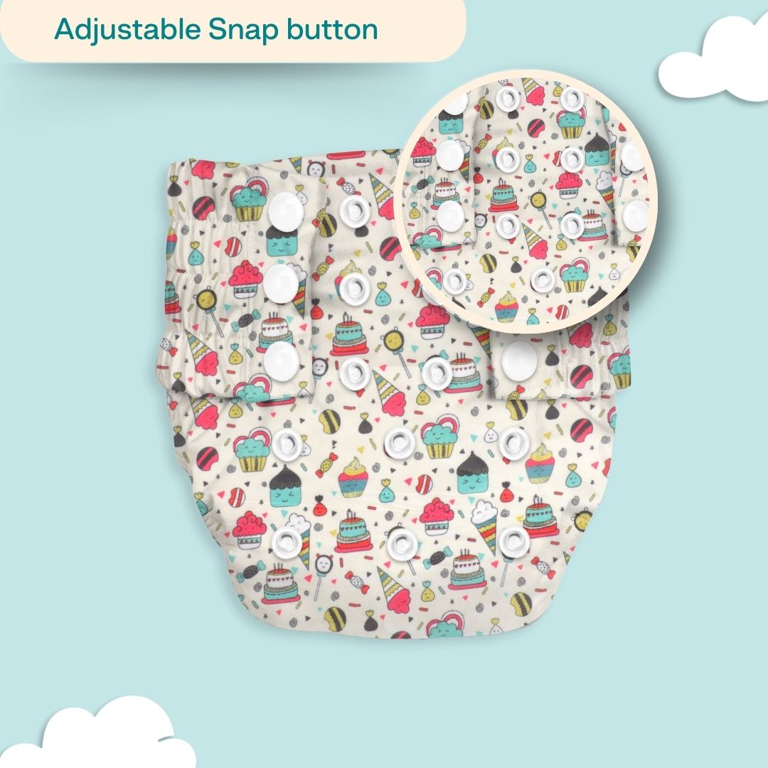 Ice Candy Newborn Cloth Diaper 2.0 with 1 cotton Insert (2 kg - 5 kg)