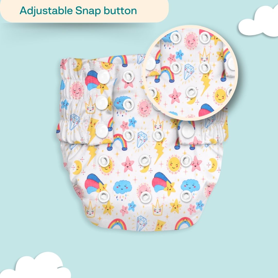 Ice Candy Newborn Cloth Diaper 2.0 with 1 cotton Insert (2 kg - 5 kg)