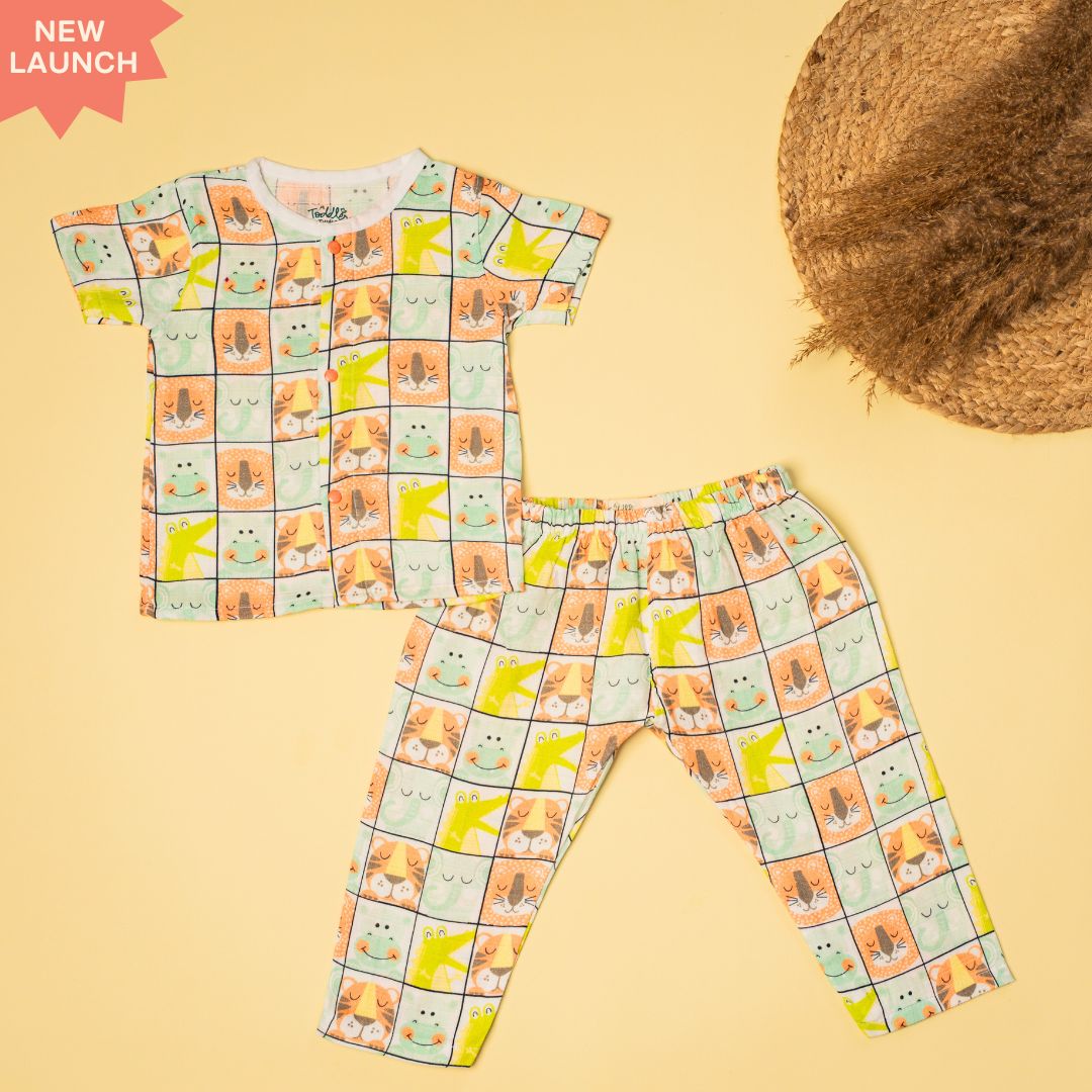 Hello Jungle - Muslin Sleep Suit for babies and kids (Unisex)