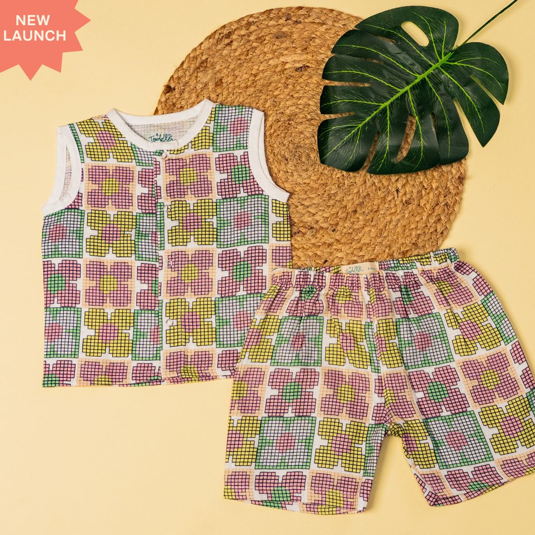 Seaside Stripes- Muslin Jabla and Shorts for Babies and Toddlers