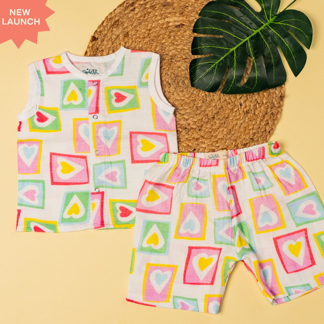 Seaside Stripes- Muslin Jabla and Shorts for Babies and Toddlers