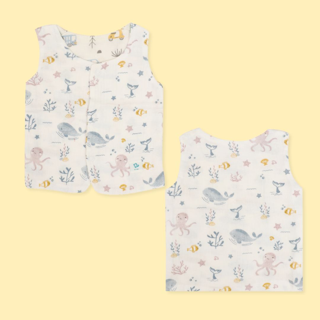 Side A Side B - Reversible Muslin Jabla (Pack of 2)