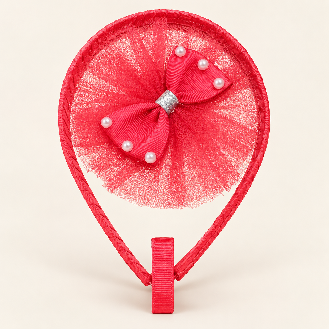 Rosette Pearl Bow Headband