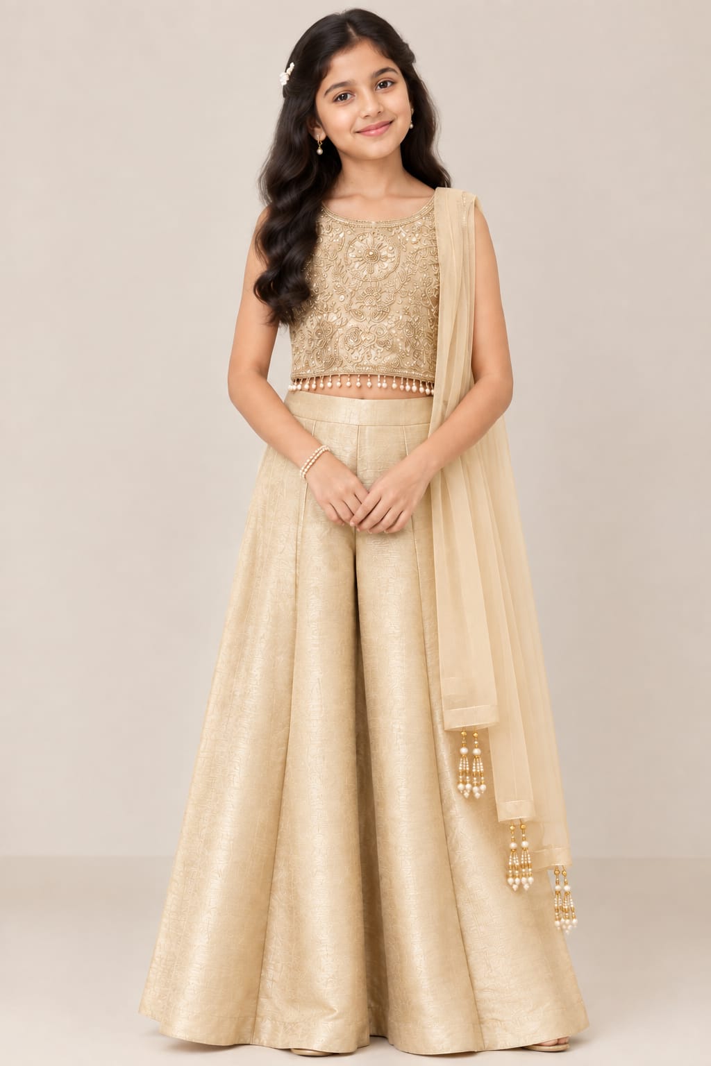 Dazzle Royale Gharara Set for Girls | 9-10Y