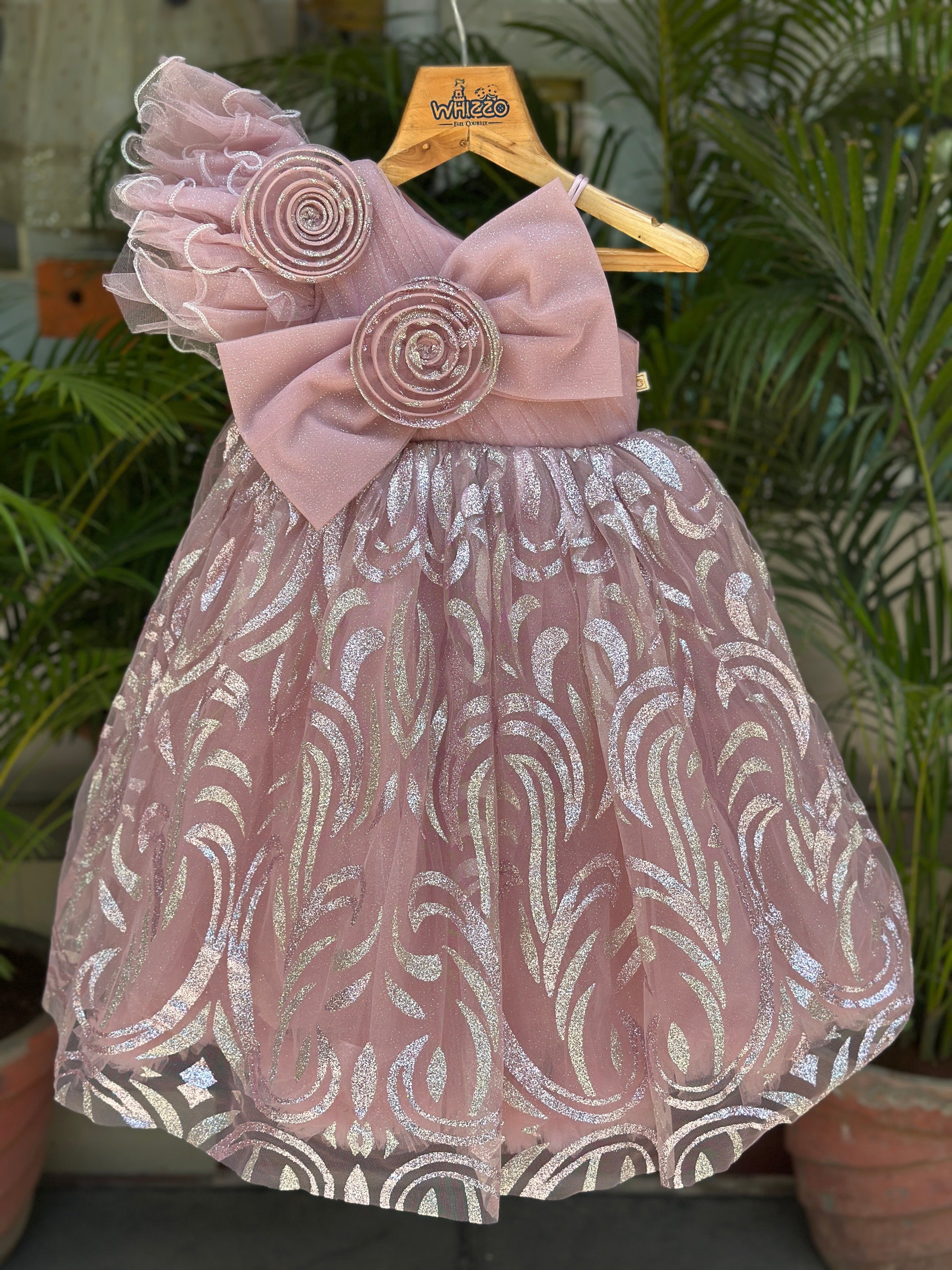 Blush Rose Gold Birthday Frock – 1st Birthday Glam Look