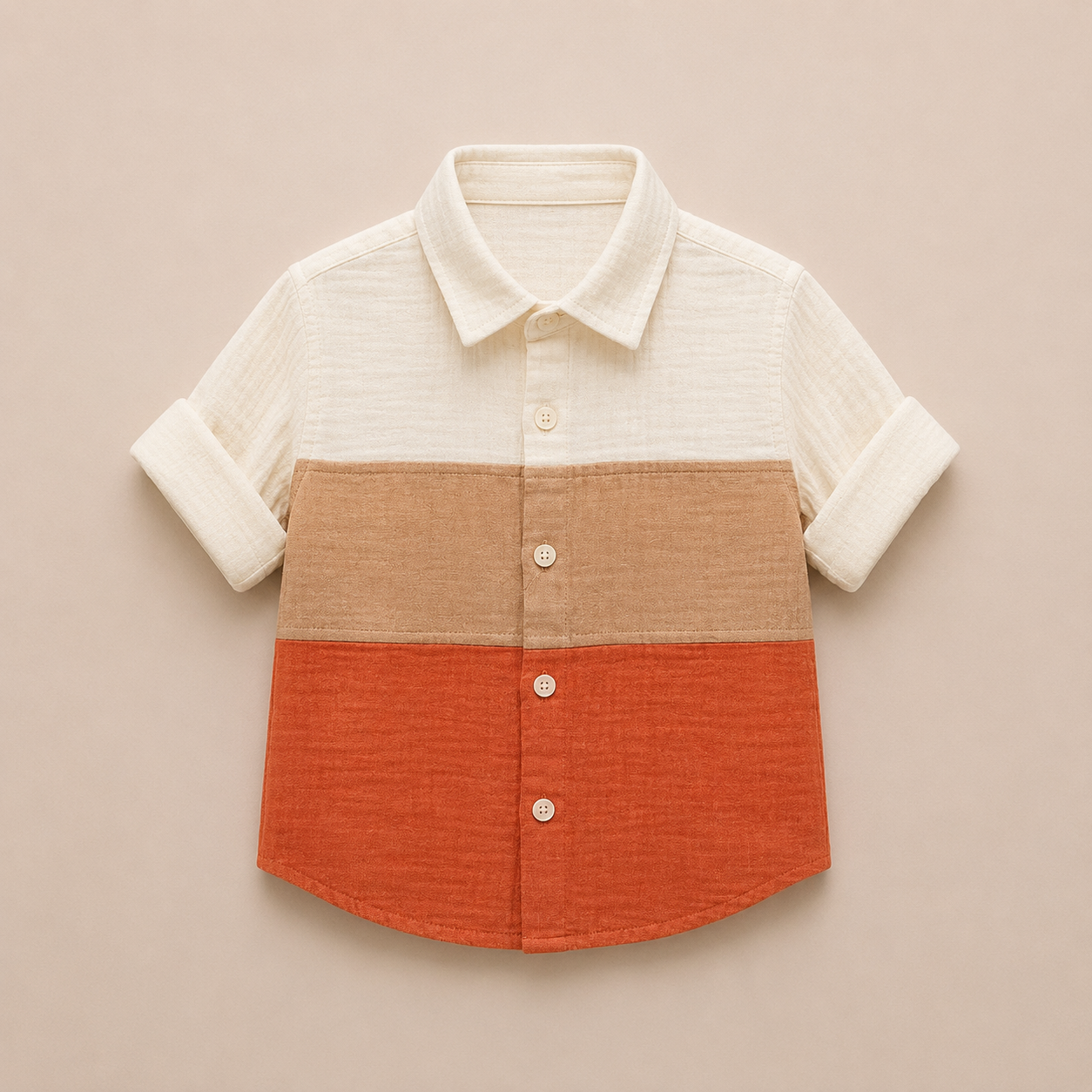 Earthy Muslin Shirt For Boys 2Y to 5Y