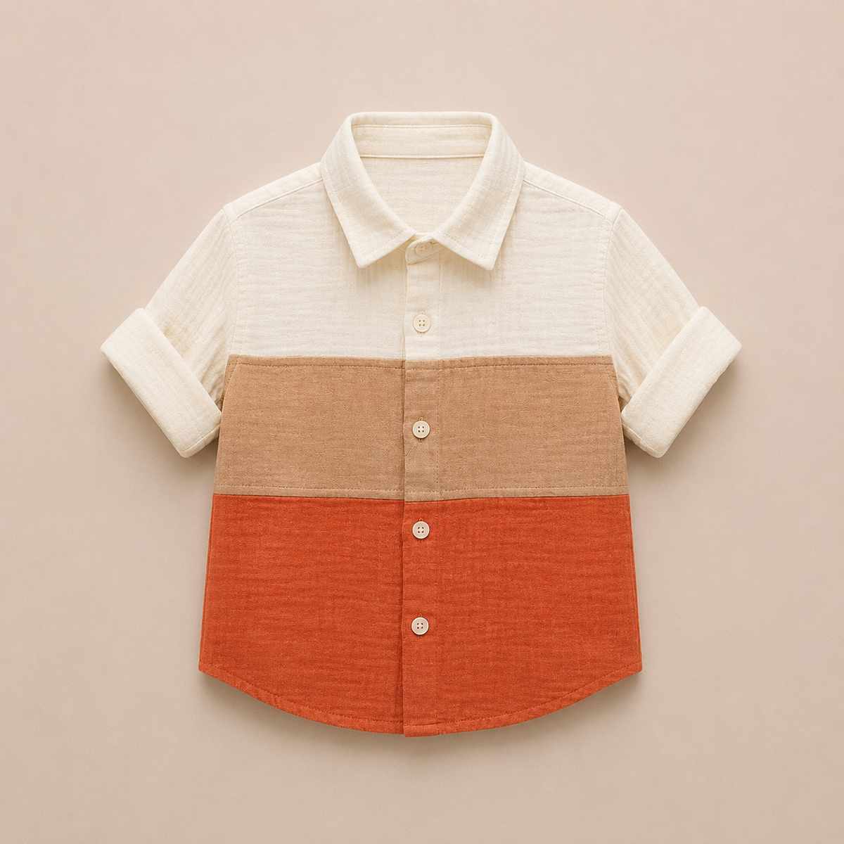 Earthy Muslin Shirt For Boys 2Y to 5Y