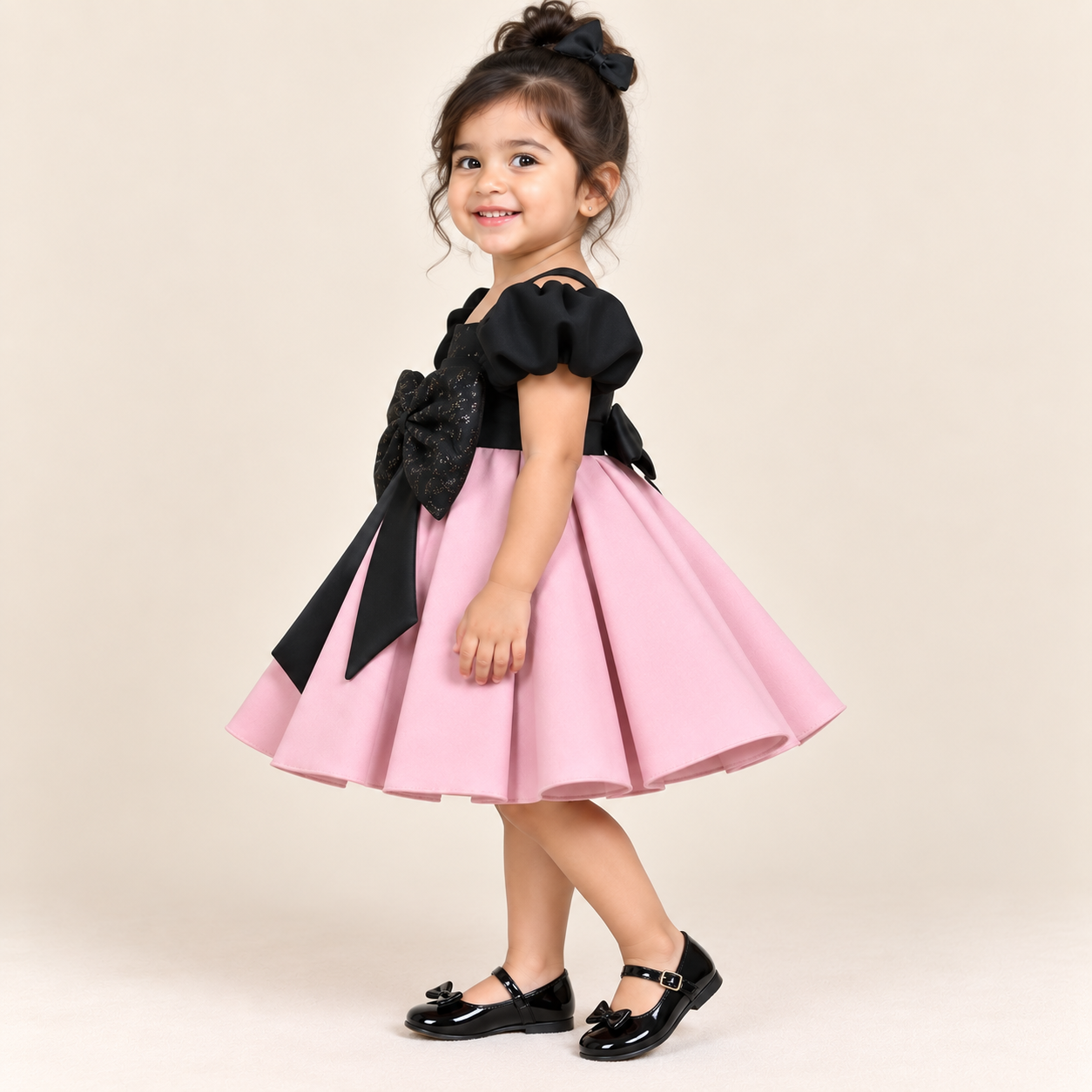 Elzira Statement Bow Party Dress for Girls | 1Y to 4Y