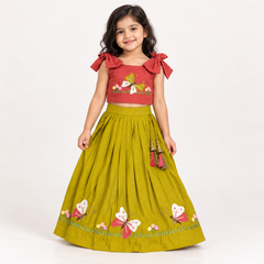 Nyrika Butterfly Garden Silk Lehenga Set | 3M - 5Y
