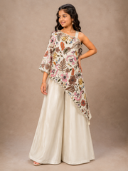 Scallop Floral Drape Palazzo For Girls 5Y TO 16Y