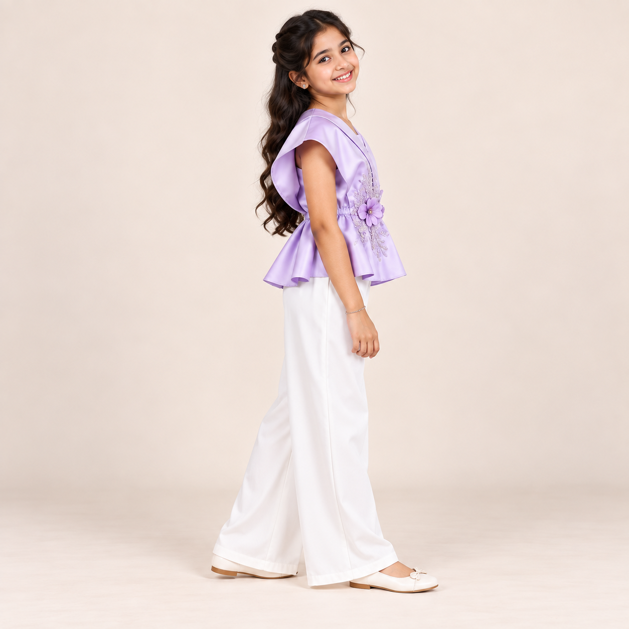 Viresta Floral Peplum Co-Ord Set for Girls | 7Y to 18Y