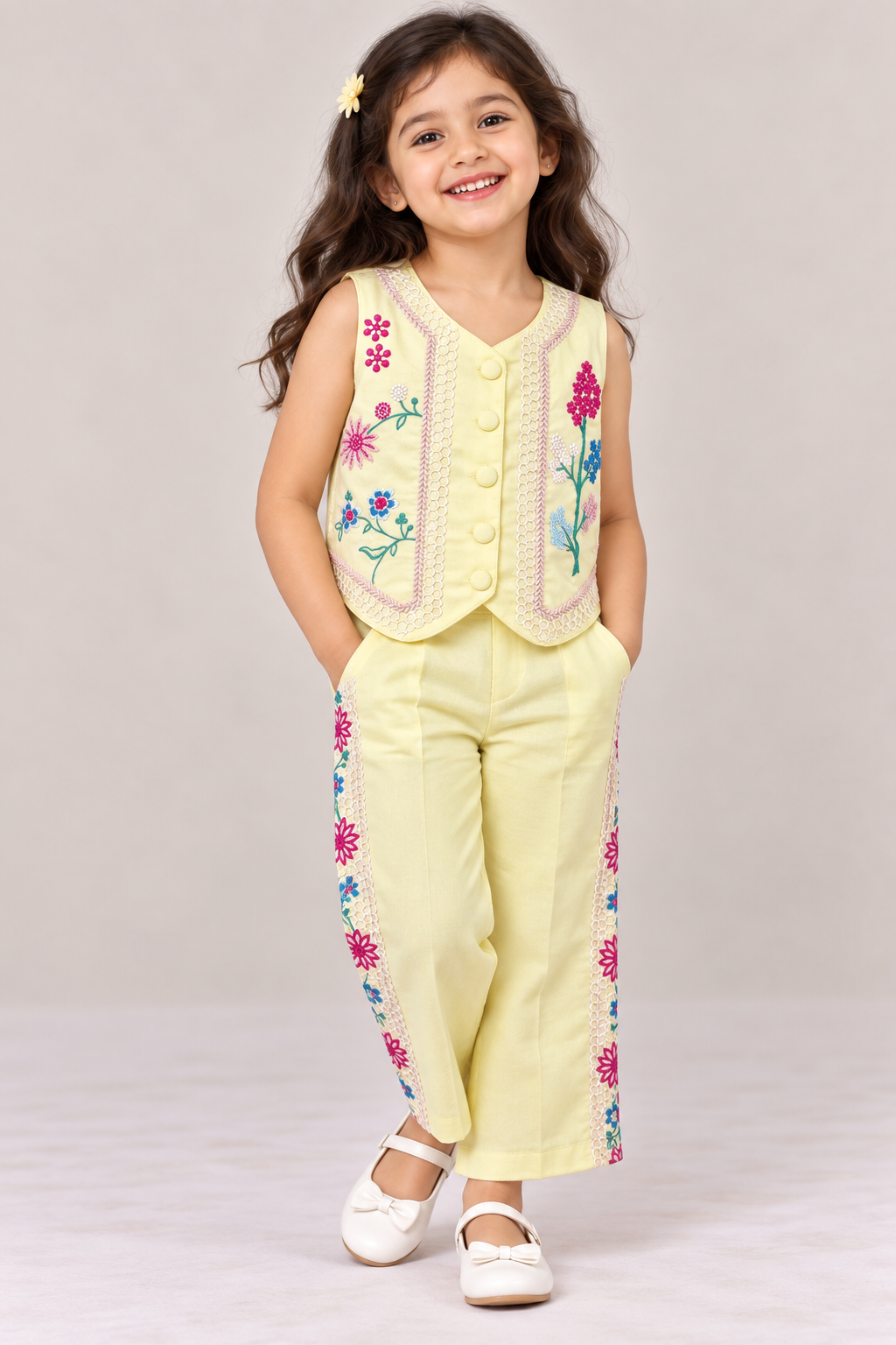 Garden Motif Panel Waistcoat Co-ord Set