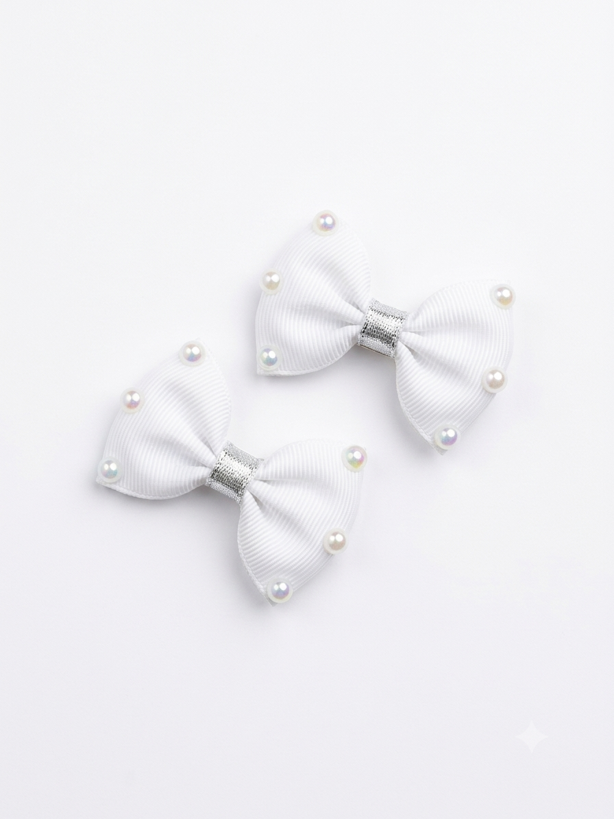 Pearl Luxe Bow Clips