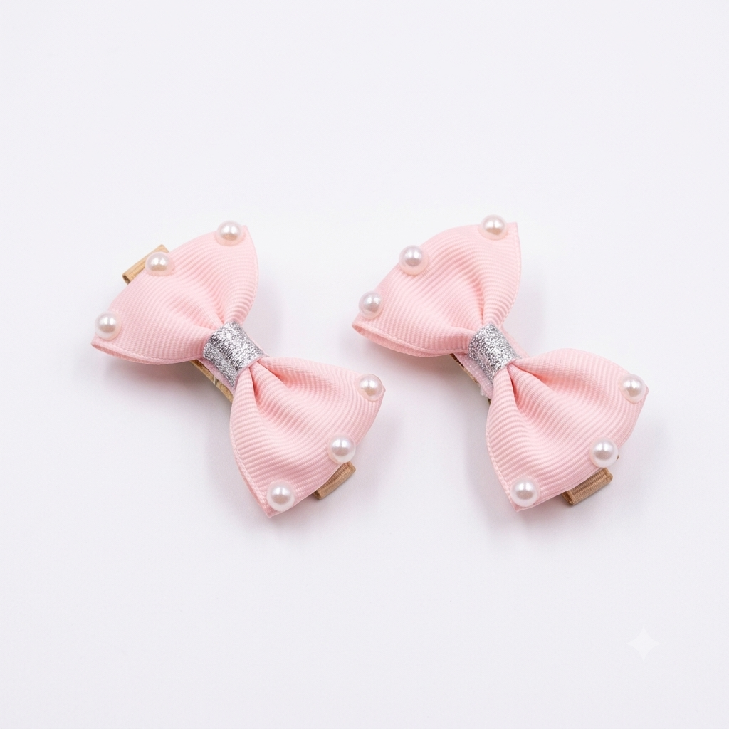 Pearl Luxe Bow Clips