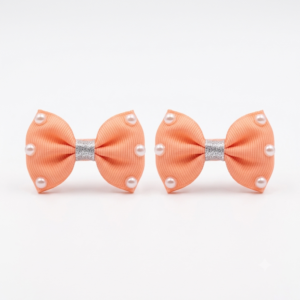 Pearl Luxe Bow Clips