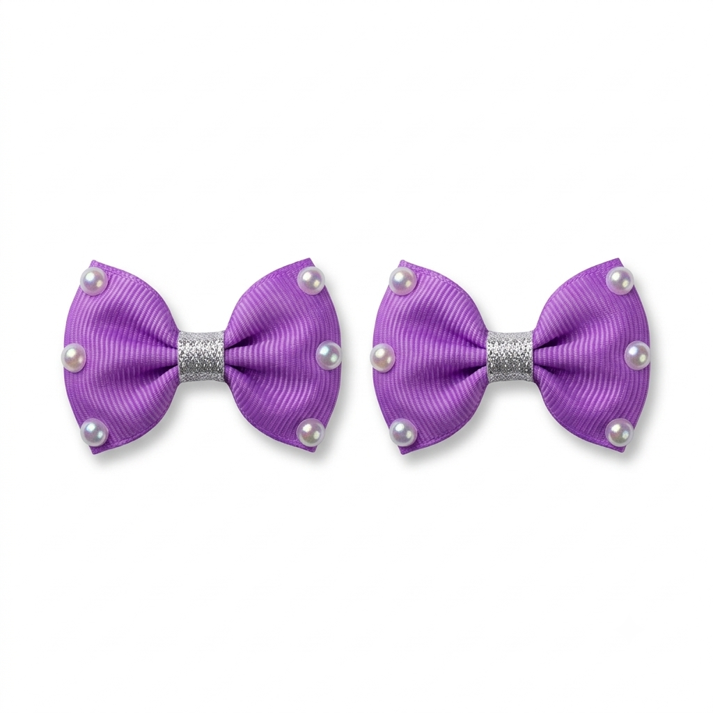 Pearl Luxe Bow Clips