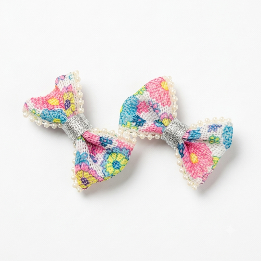 Petal Charm Bow Clips
