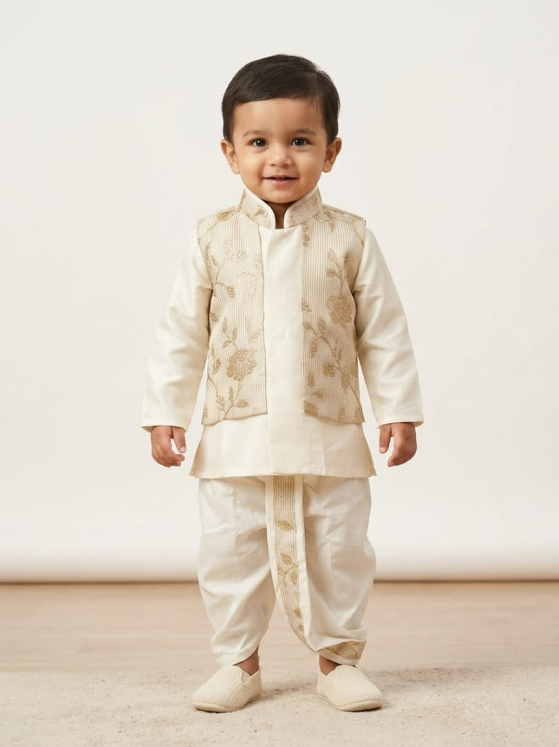 Golden Heir Dhoti Set for Boys