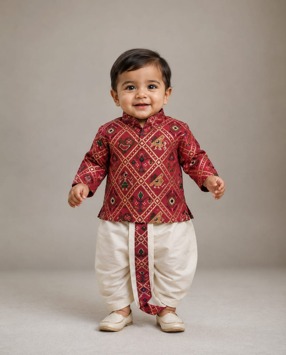Gujarati Patan Patola Dhoti Set