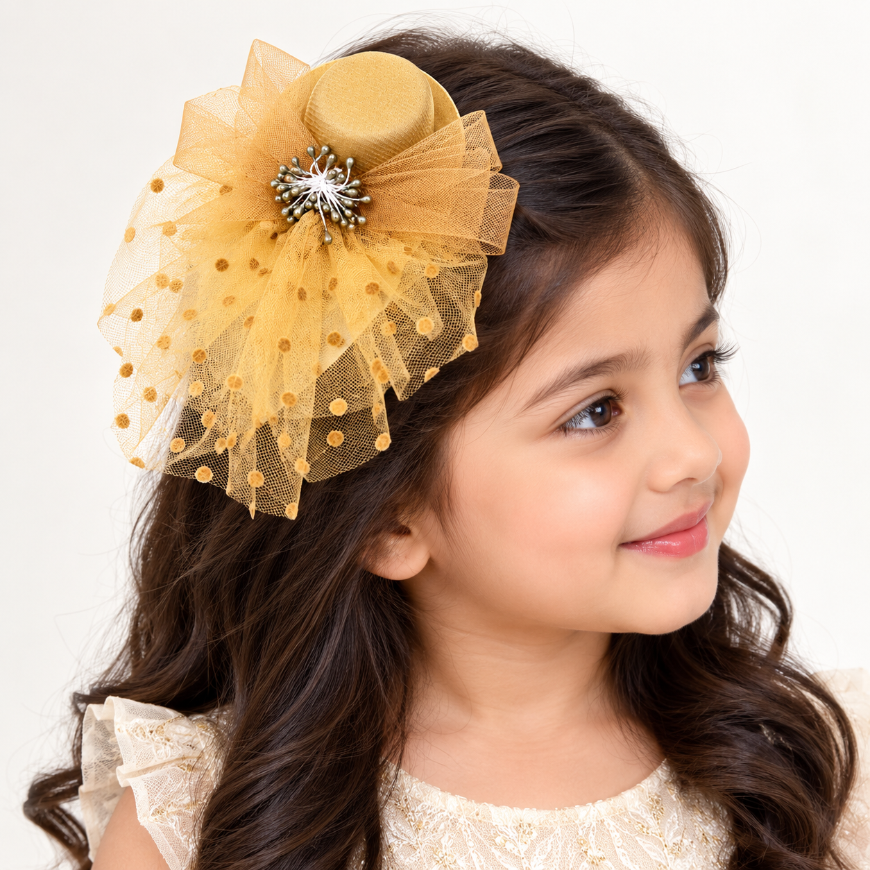 Elegant Fascinator with Veiled Lace Birthday Clips