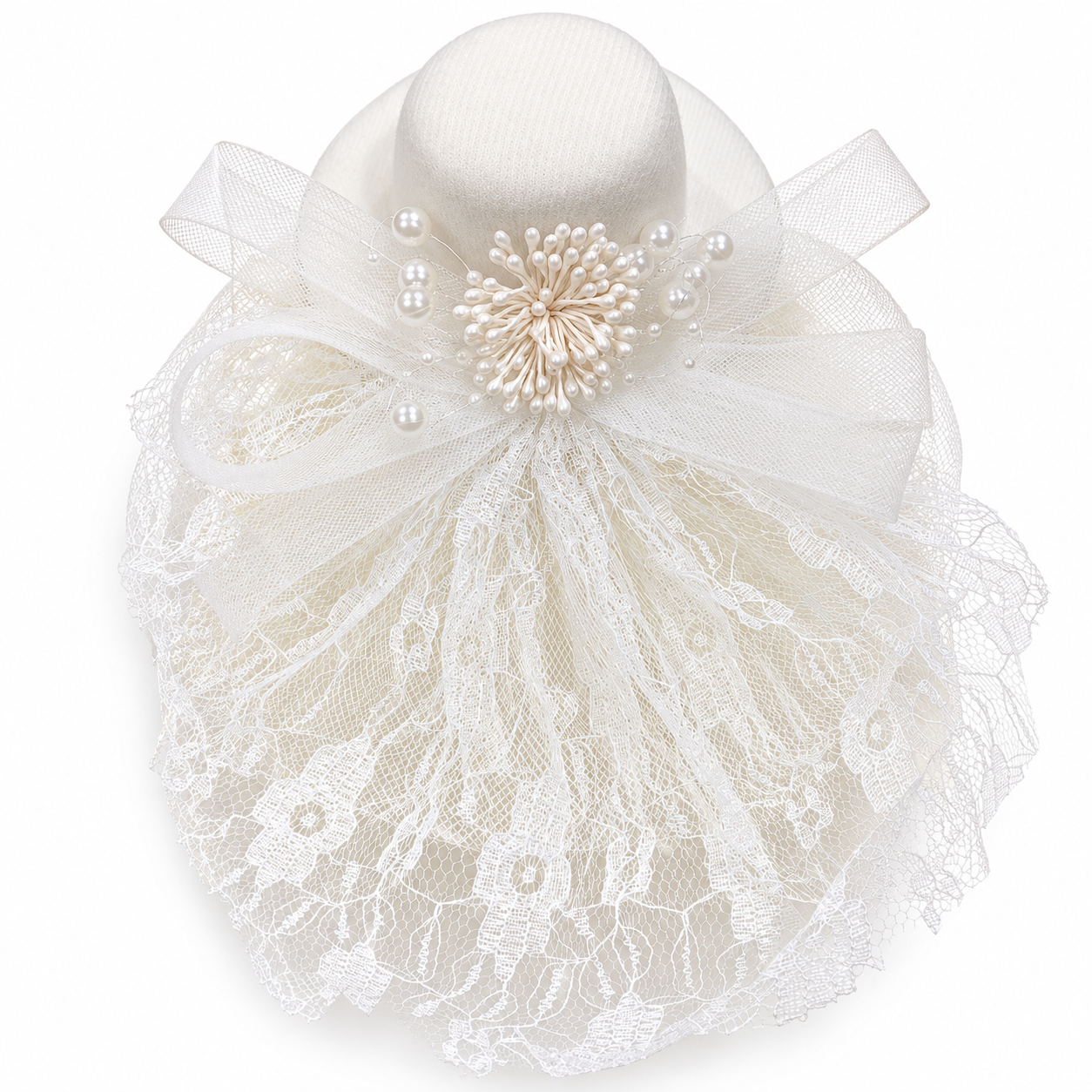 Elegant Fascinator with Veiled Lace Birthday Clips