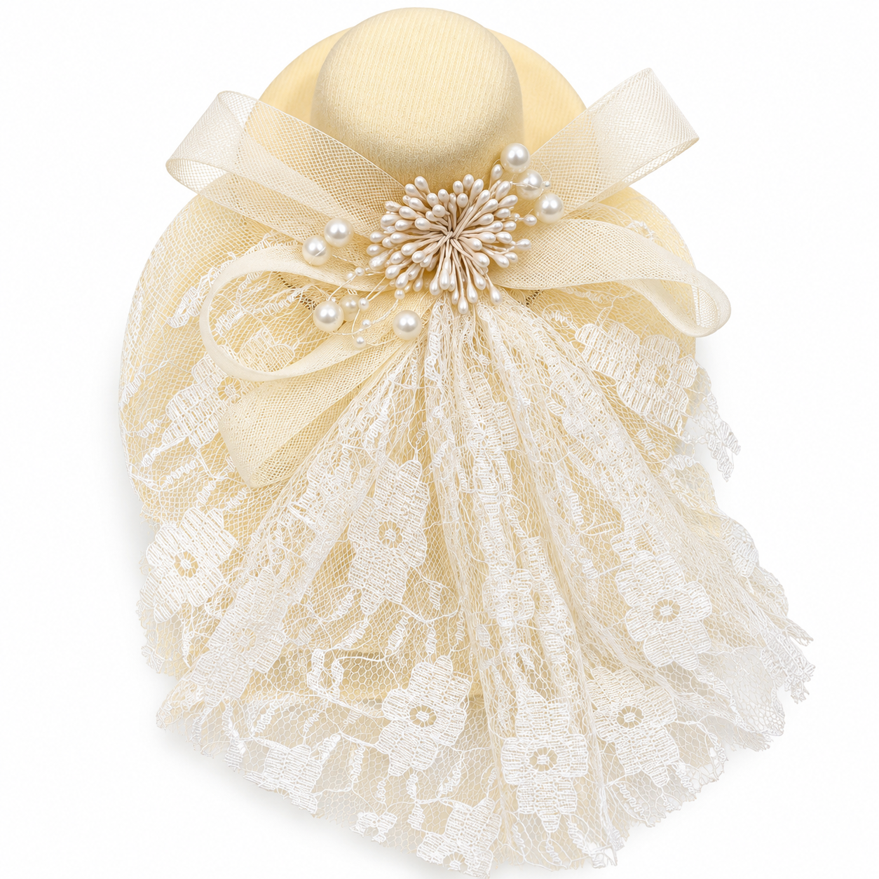 Elegant Fascinator with Veiled Lace Birthday Clips