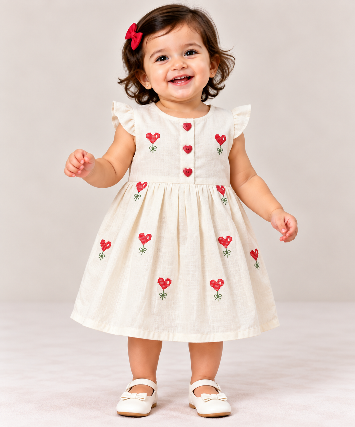 Heart Print Casual Dress