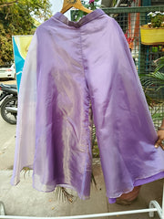Whizzo Kids Purple Embroidered Festive Gharara Set with Dupatta & Detachable Sleeves for Girls – Elegant Ethnic Occasion Wear with Soft Cotton Lining (Age 1 Year to 18 Years)