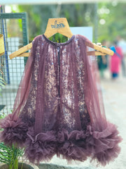 Sequin Sparkle Bow Designer Party Frock with Soft Tulle Ruffle Hem – Elegant Celebration Dress for Girls (Age 1 Year to 5 Years) | WHIZZO Kids