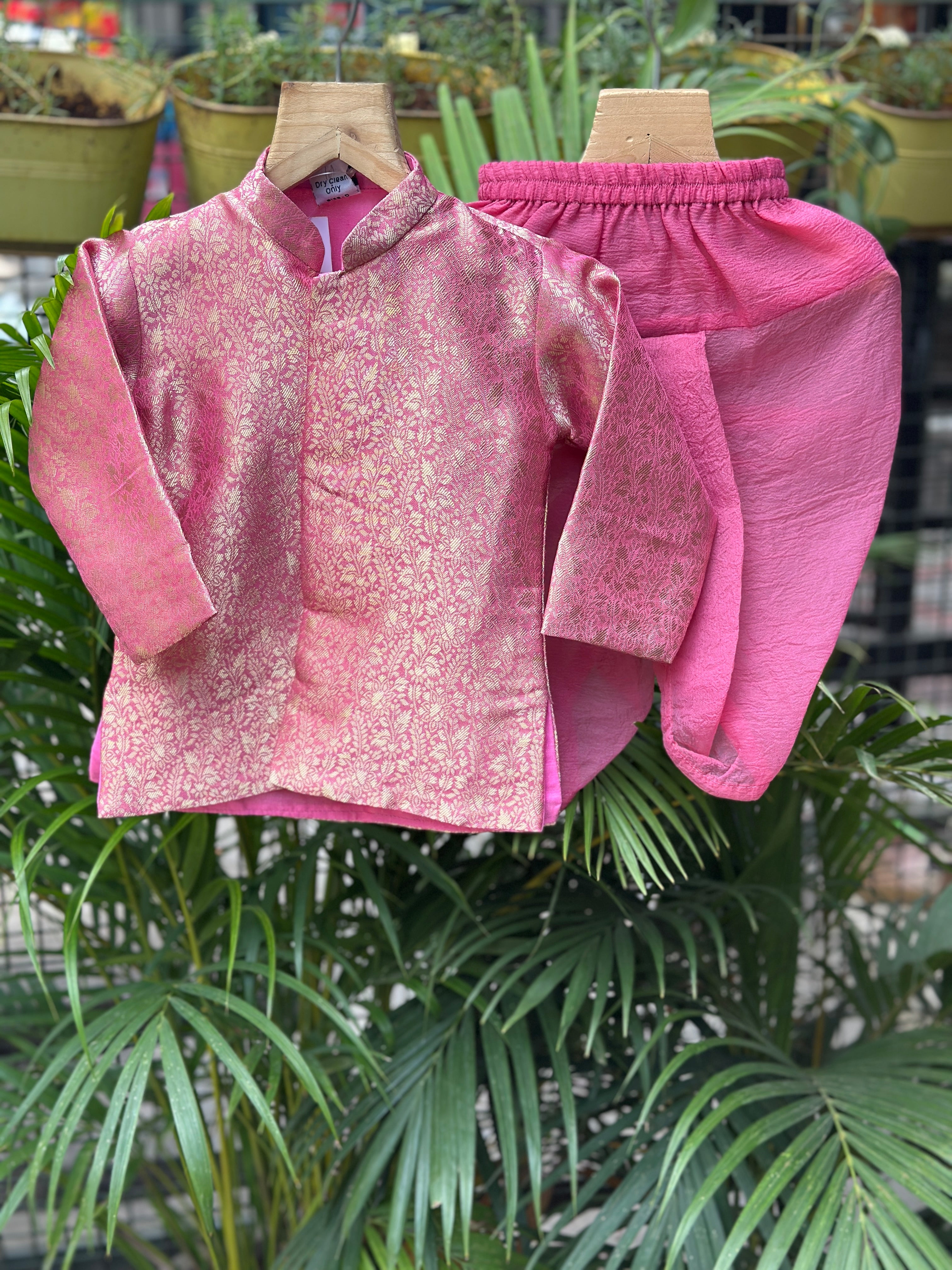 Traditional Boys Banarasi Tissue Dhoti with Matching Kurta – Elegant Ethnic Wear for Baby Boys (Newborn – 2 Years)