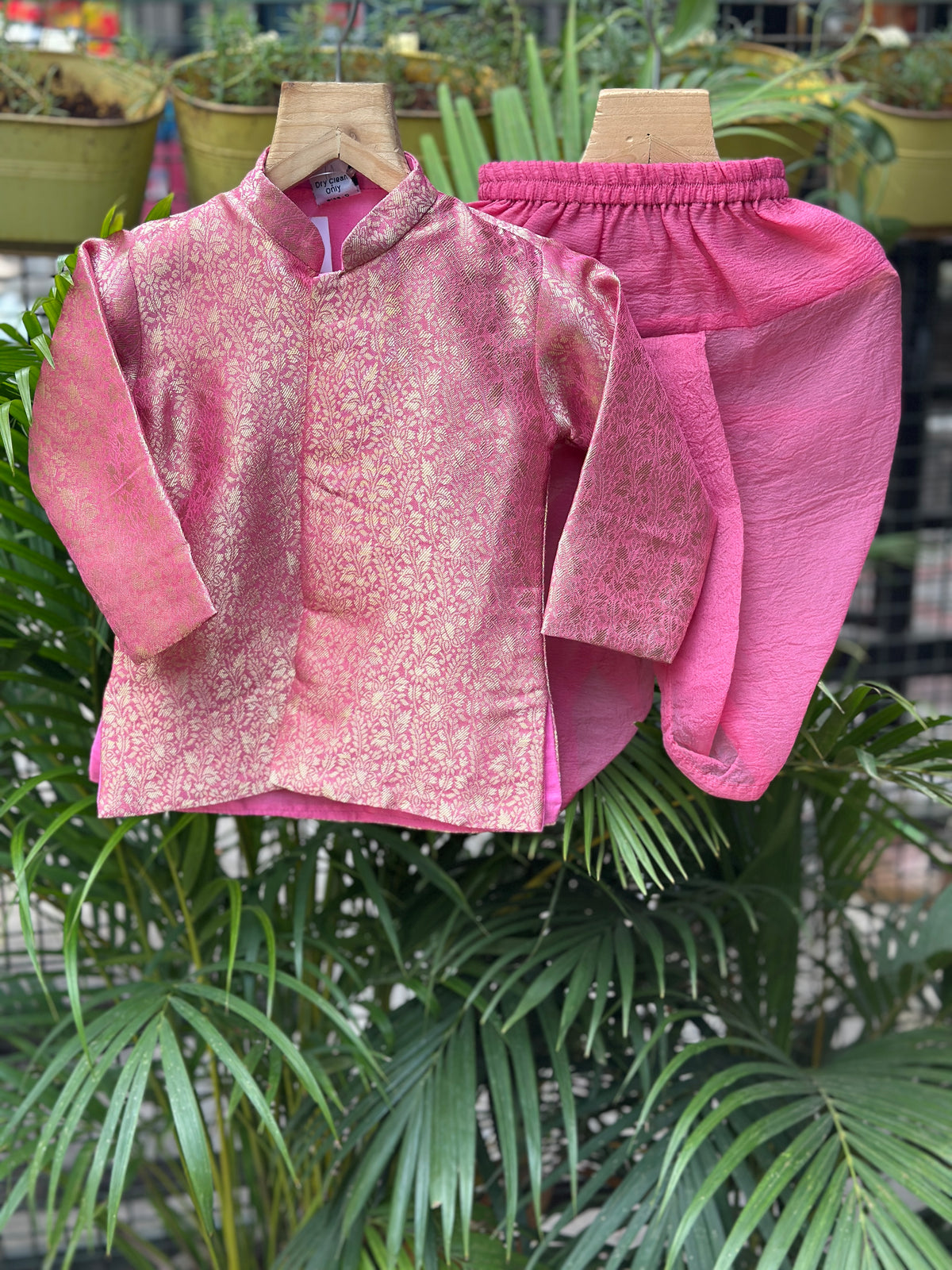 Traditional Boys Banarasi Tissue Dhoti with Matching Kurta – Elegant Ethnic Wear for Baby Boys (Newborn – 2 Years)